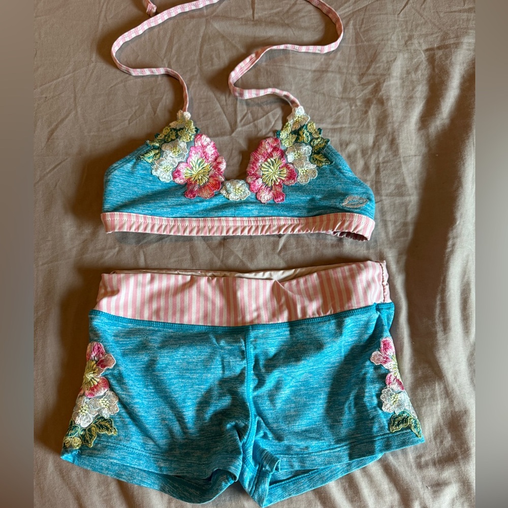 California kisses Blue and Pink Kids Dance Costume